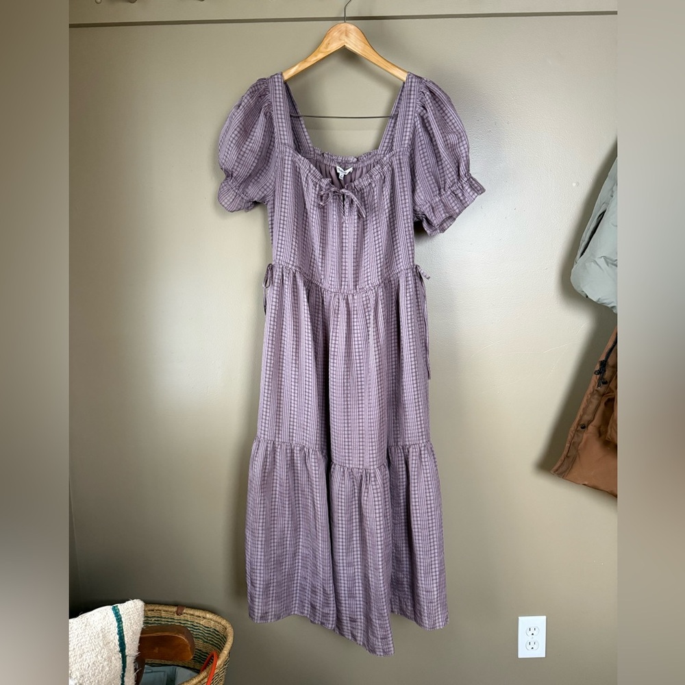 Madewell Square-Neck Tiered Midi Dress